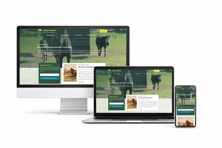 Fading Hoofbeats website design on WordPress and Kadence